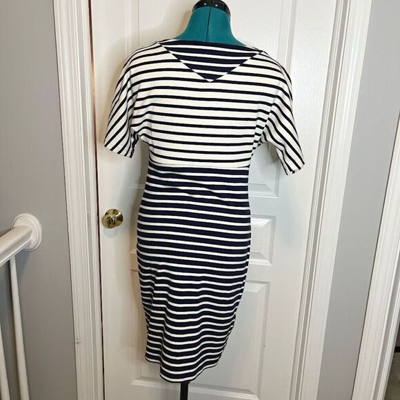 Lacoste Devanlay Stripe Cotton Short Sleeve Fitted Preppy Dress - Picture 2 of 12